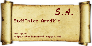 Stánicz Arnót névjegykártya